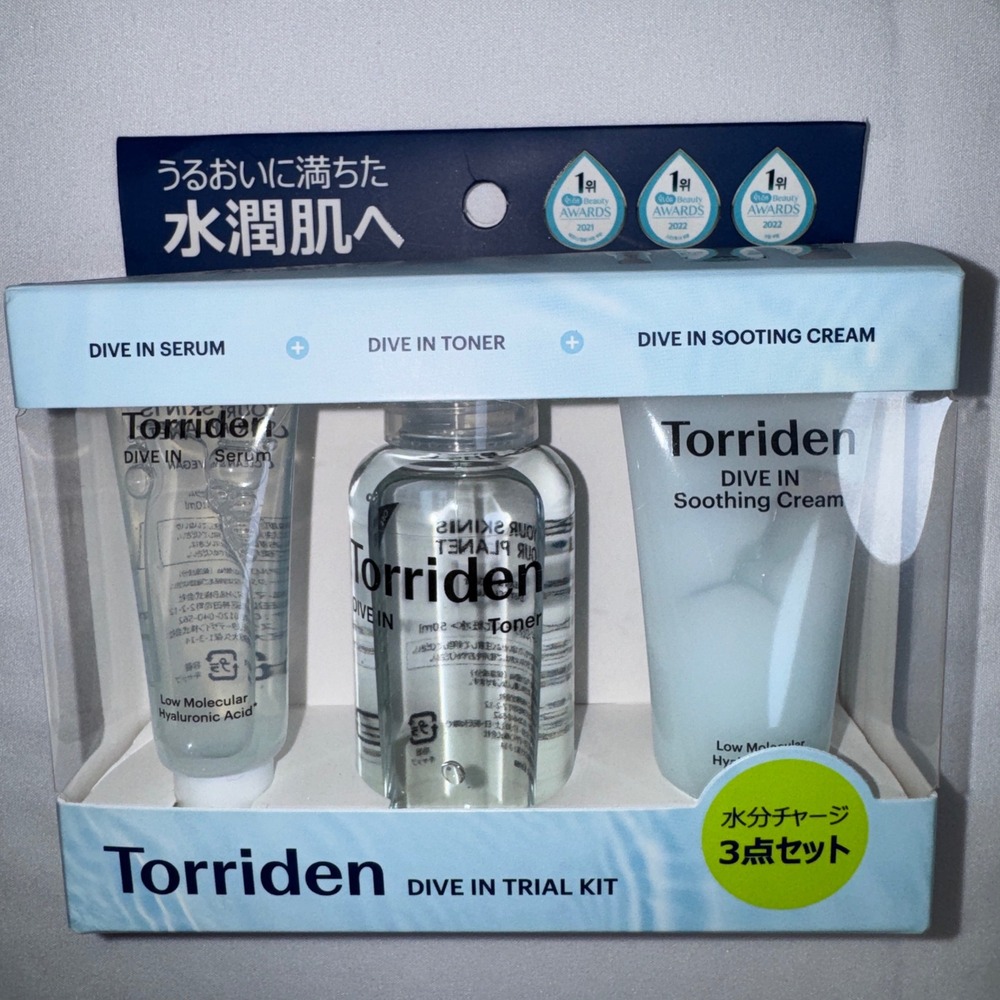 Torriden DIVE IN Trial Kit 3-Piece Korean Skincare Set Hyaluronic Acid Vegan